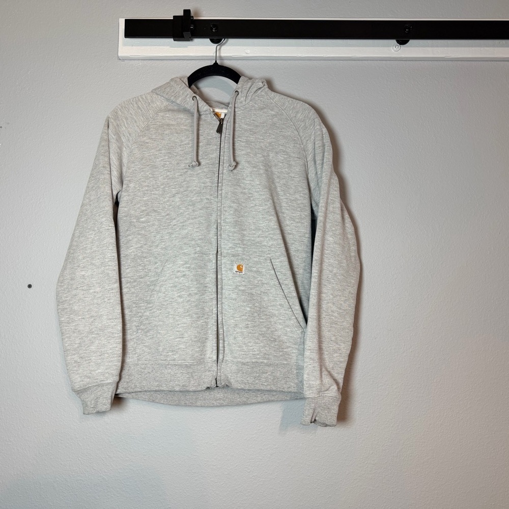Carhartt Full Zip Hooded Sweatshirt Women's Size Medium Gray Flaw